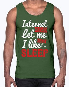 internet please let me sleepi like sleep 64#- internet- Cotton Tank
