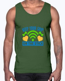 keep your grip on the stick 35#- video games- Cotton Tank