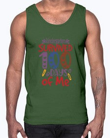 kindergarten grade survived one hundred days of me 423#- one hundred days- Cotton Tank