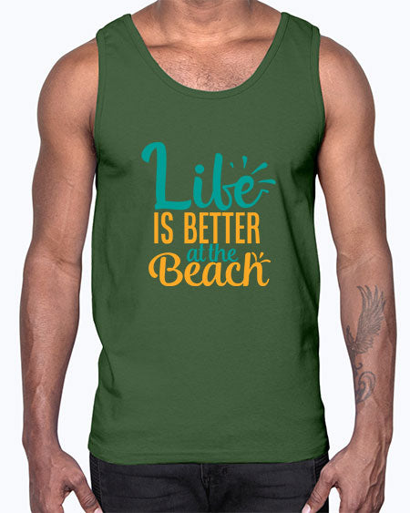 life is better at the beach Style 91#- summer- Cotton Tank