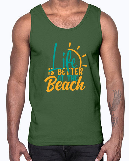 life is better at the beach Style 92#- summer- Cotton Tank