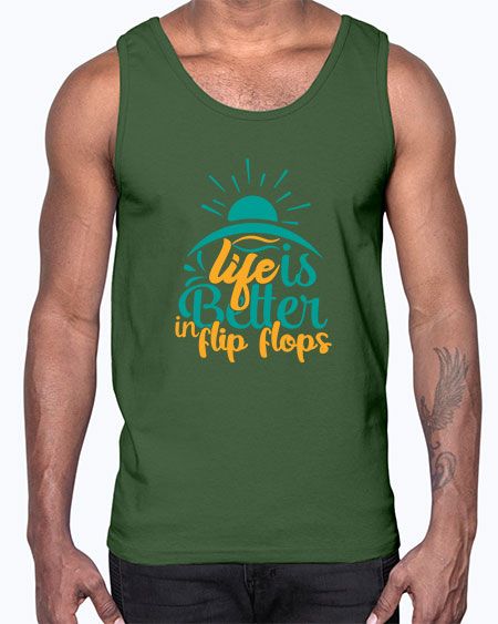 life is better in flip flops Style 89#- summer- Cotton Tank