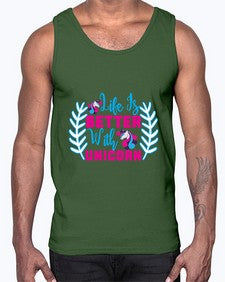 life is better with unicorn 252#- unicorn- Cotton Tank