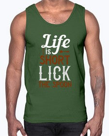 life is short lick the spoon 316#- cooking- Cotton Tank