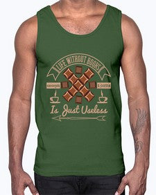 life without books chocolate coffee is just useless 318#- chocolate- Cotton Tank