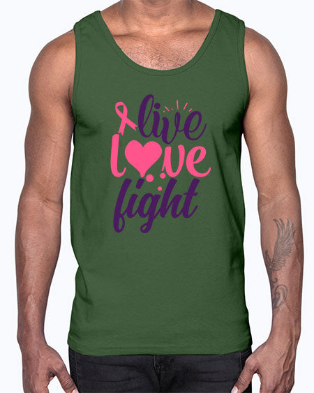 live love fight Style 8#- breast cancer- Cotton Tank