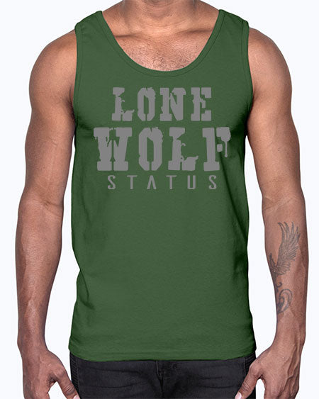 lone wolf status- wolf- Cotton Tank