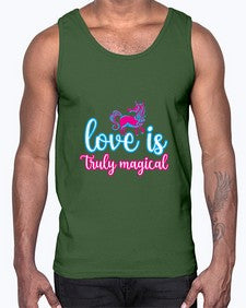 love is truly magical 271#- unicorn- Cotton Tank