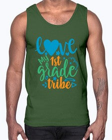 love my first grade tribe 519#- first grade- Cotton Tank