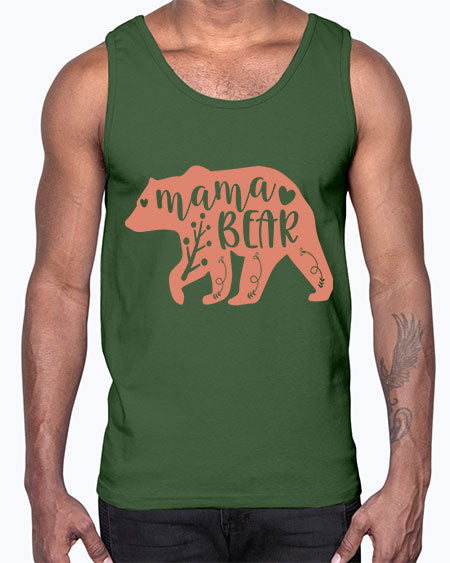 mama bear 179#- bears - animals- Cotton Tank