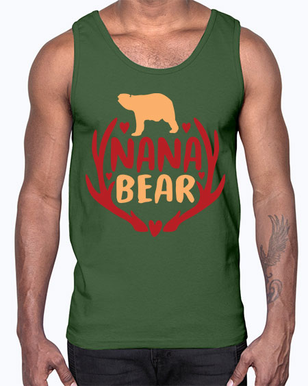 nana bear 195#- bears - animals- Cotton Tank