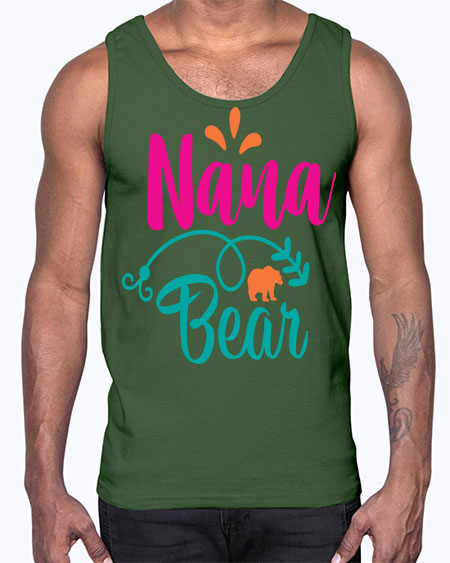 nana bear 197#- bears - animals- Cotton Tank