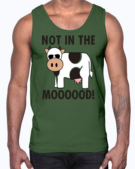 not in the mooood - cow- Cotton Tank