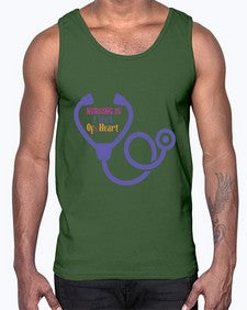 nursing is a work of heart Style 1266#- nurse- Cotton Tank