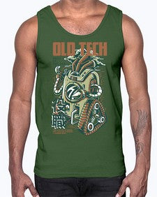 old tech 967#- art pop art- Cotton Tank