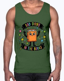 one hundred Days in the Books 567#- one hundred days- Cotton Tank