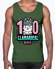 one hundred Llamagical Days 592#- one hundred days- Cotton Tank