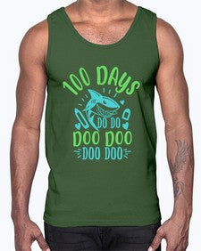 one hundred days shark doo doo 577#- one hundred days- Cotton Tank