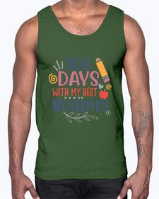 one hundred days with my best buddies 586#- one hundred days- Cotton Tank