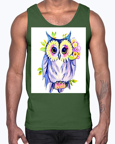 owl 10#- owl- Cotton Tank