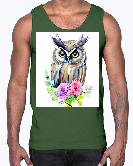 owl 11#- owl- Cotton Tank