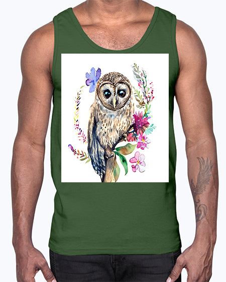 owl 12#- owl- Cotton Tank