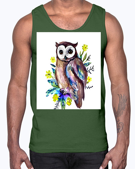 owl 14#- owl- Cotton Tank