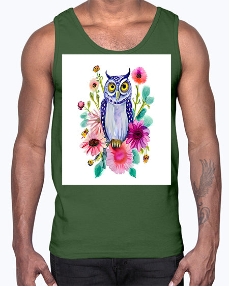 owl 25#- owl- Cotton Tank