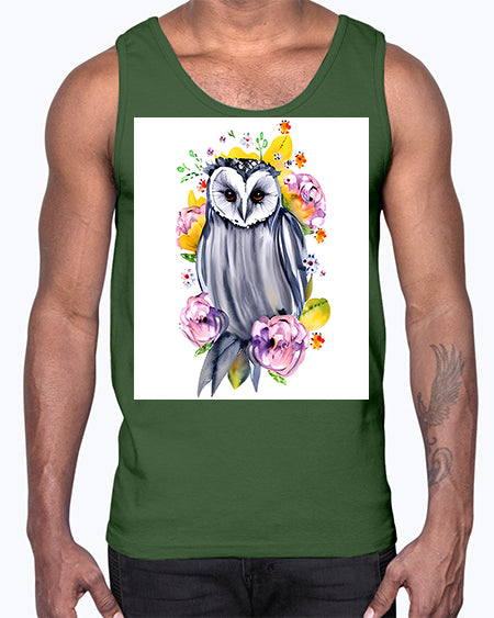 owl 27#- owl- Cotton Tank