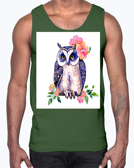 owl 2#- owl- Cotton Tank
