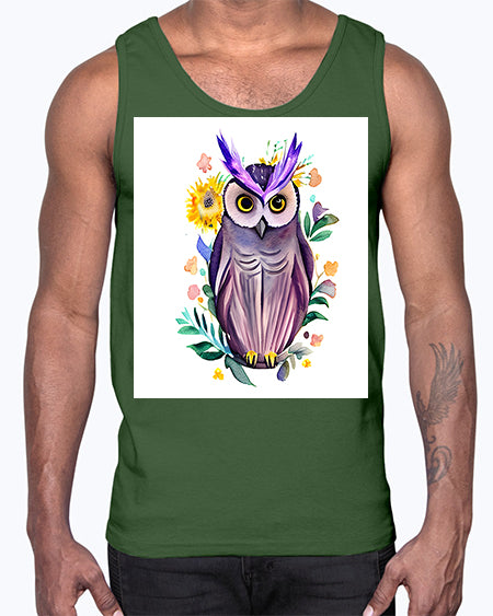 owl 7#- owl- Cotton Tank