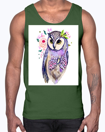 owl 9#- owl- Cotton Tank
