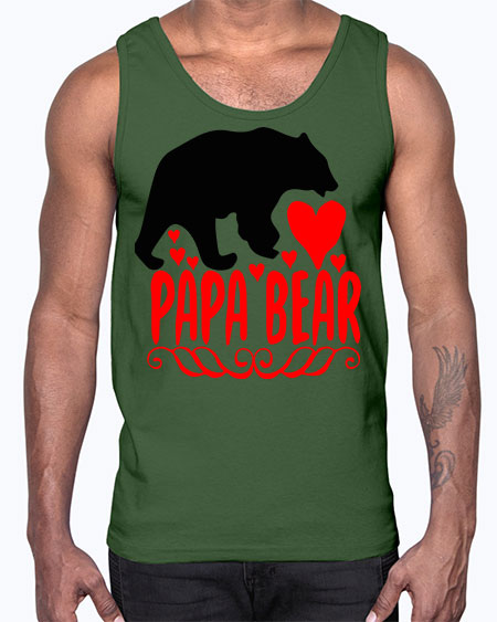 papa bear 205#- bears - animals- Cotton Tank