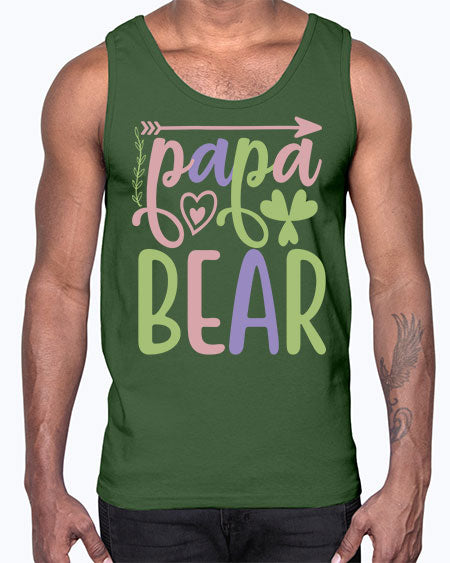 papa bear 207#- bears - animals- Cotton Tank