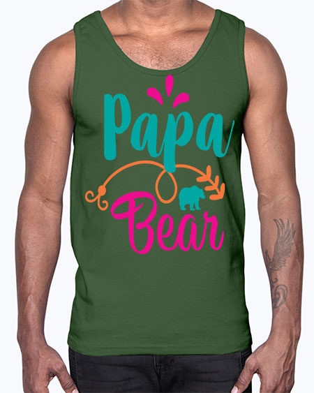 papa bear 213#- bears - animals- Cotton Tank