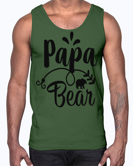 papa bear 215#- bears - animals- Cotton Tank