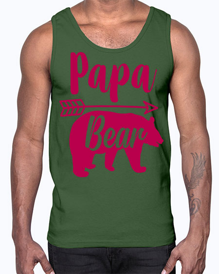 papa bear 217#- bears - animals- Cotton Tank
