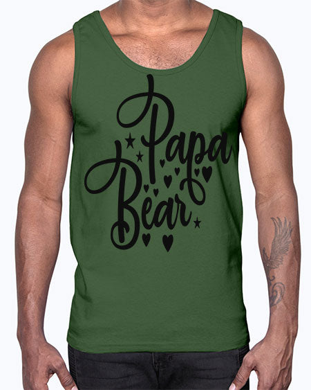 papa bear 219#- bears - animals- Cotton Tank