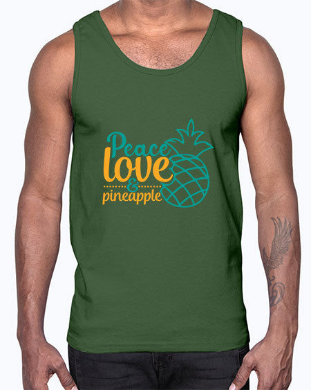 peace love pineapple Style 82#- summer- Cotton Tank