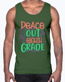 peace out eighth gradee 617#- eighth grade- Cotton Tank