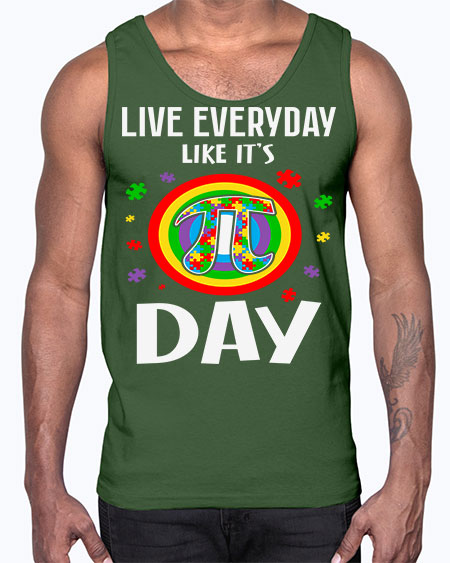 pi day autism puzzle math 111#- autism- Cotton Tank
