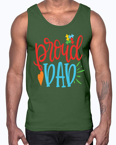 proud dad Style 36#- autism- Cotton Tank