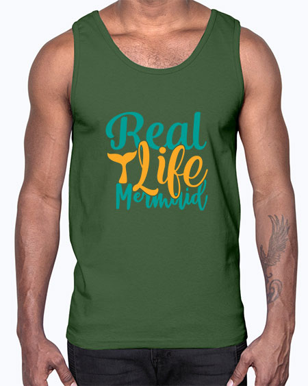 real life mermaid Style 80#- summer- Cotton Tank