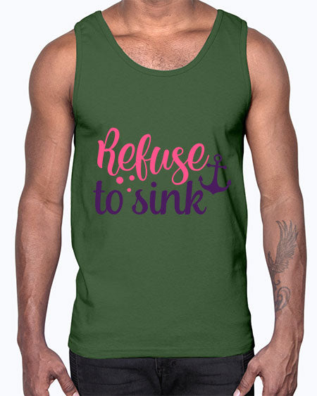 refuse to sink Style 4#- breast cancer- Cotton Tank