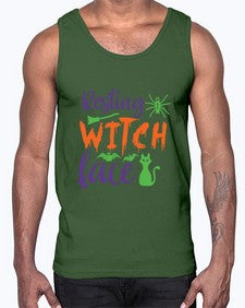 resting witch face 25#- witch- Cotton Tank