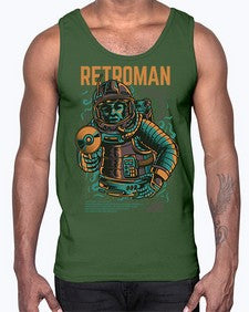 retroman 1017#- art pop art- Cotton Tank
