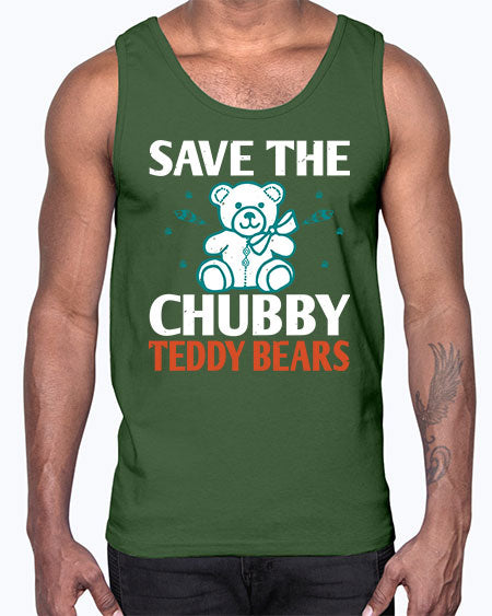 save the chubby teddy bears 247#- bears - animals- Cotton Tank
