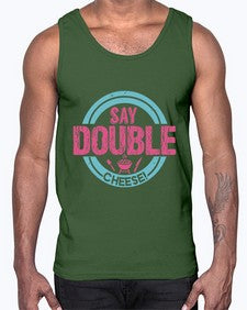 say double cheese 383#- bbq- Cotton Tank