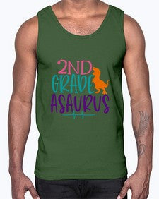 second grade asaurus 808#- second grade- Cotton Tank