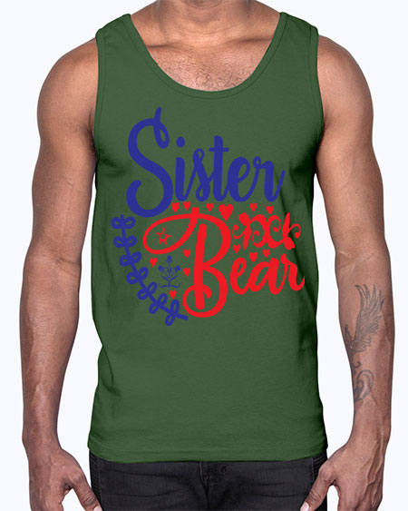 sister bear 251#- bears - animals- Cotton Tank